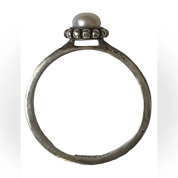 SILPADA Retired Sterling Silver Pearl Woman’s Ring Designer Jewelry - Picture 8 of 9